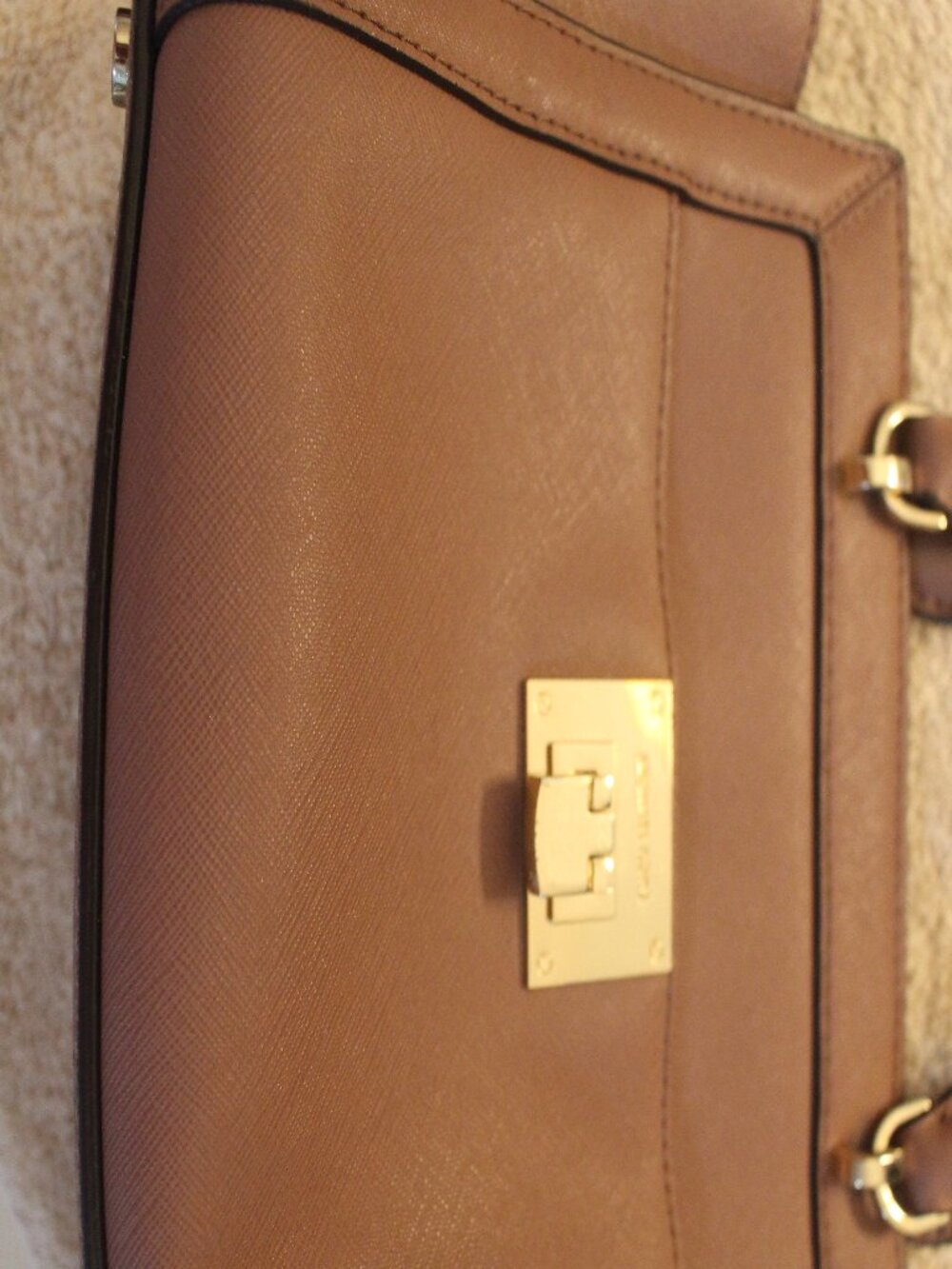 Michael Kors Structured Satchel Gold Lock